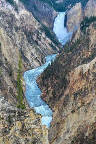 Lower Yellowstone Falls Through Grand Canyon