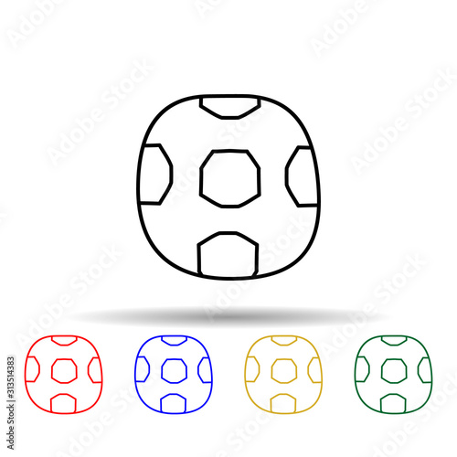 soccer ball sketch multi color style icon. Simple thin line, outline vector of education icons for ui and ux, website or mobile application