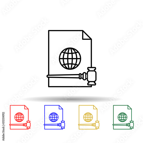 international Court multi color style icon. Simple thin line, outline vector of law and justice icons for ui and ux, website or mobile application