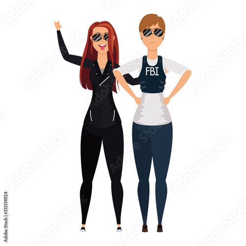young women fbi agent and rude girl