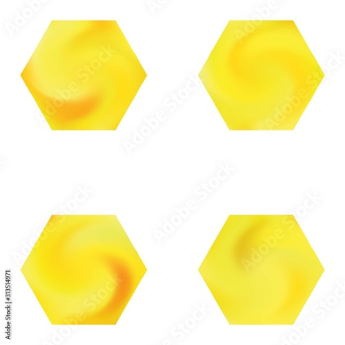Kit of hexagonal blurred backgrounds.