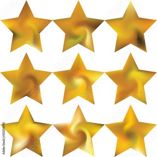 Set of pentagram colorful backgrounds.