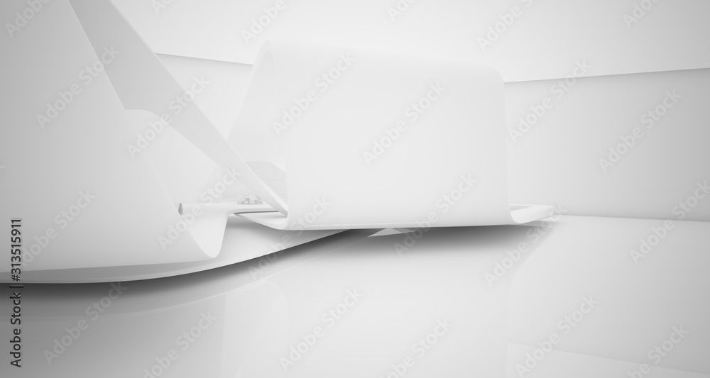Abstract architectural smooth white interior of a minimalist house with swimming pool. 3D illustration and rendering. Abstract architectural smooth white interior of a minimalist house with swimming pool. 3D illustration and rendering.