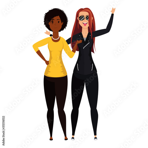rude motorcyclist woman with afro girl