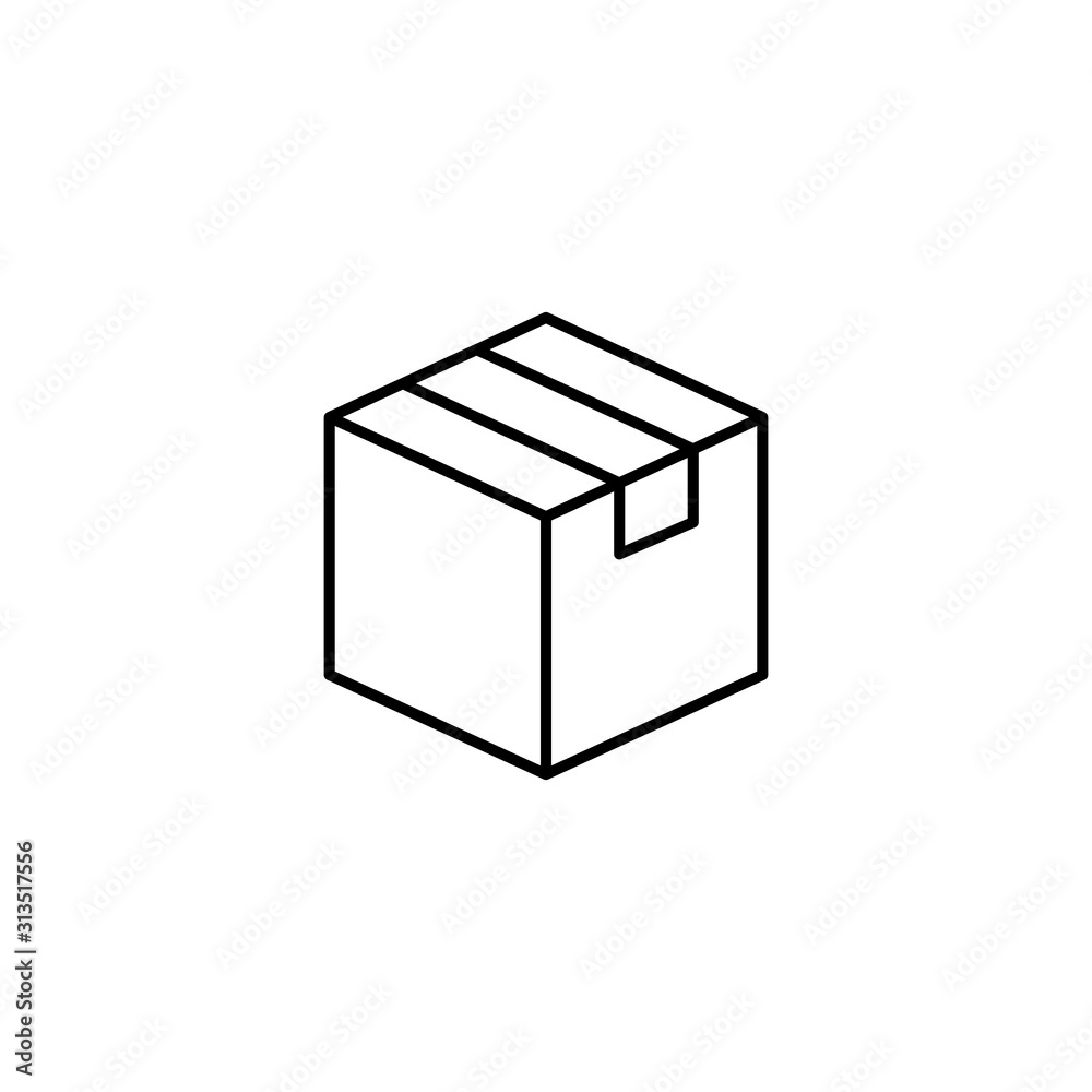 Box closed icon. Simple line, outline vector of packaging icons for ui and ux, website or mobile application Box closed icon. Simple line, outline vector of packaging icons for ui and ux, website or mobile application