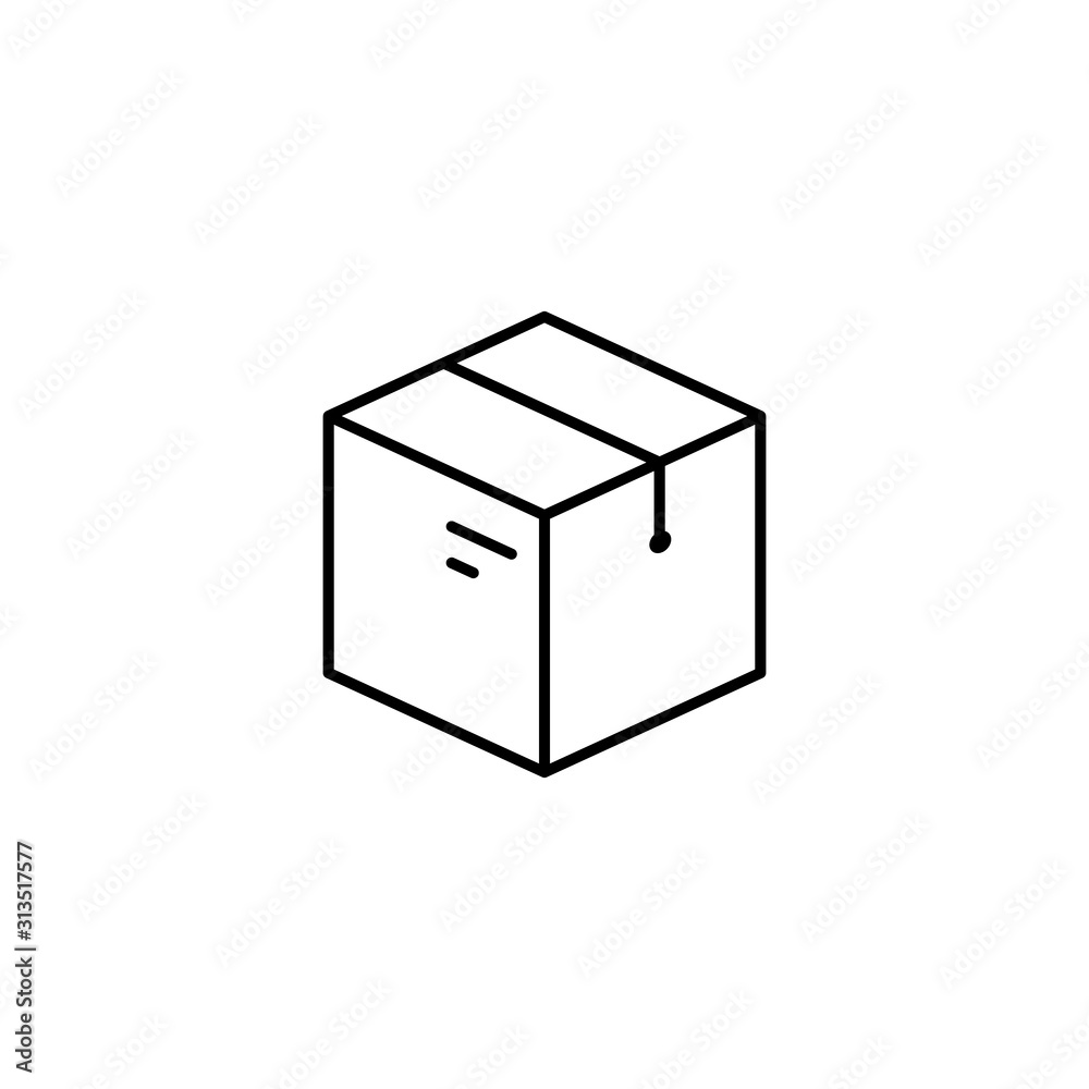 Box closed icon. Simple line, outline vector of packaging icons for ui and ux, website or mobile application Box closed icon. Simple line, outline vector of packaging icons for ui and ux, website or mobile application