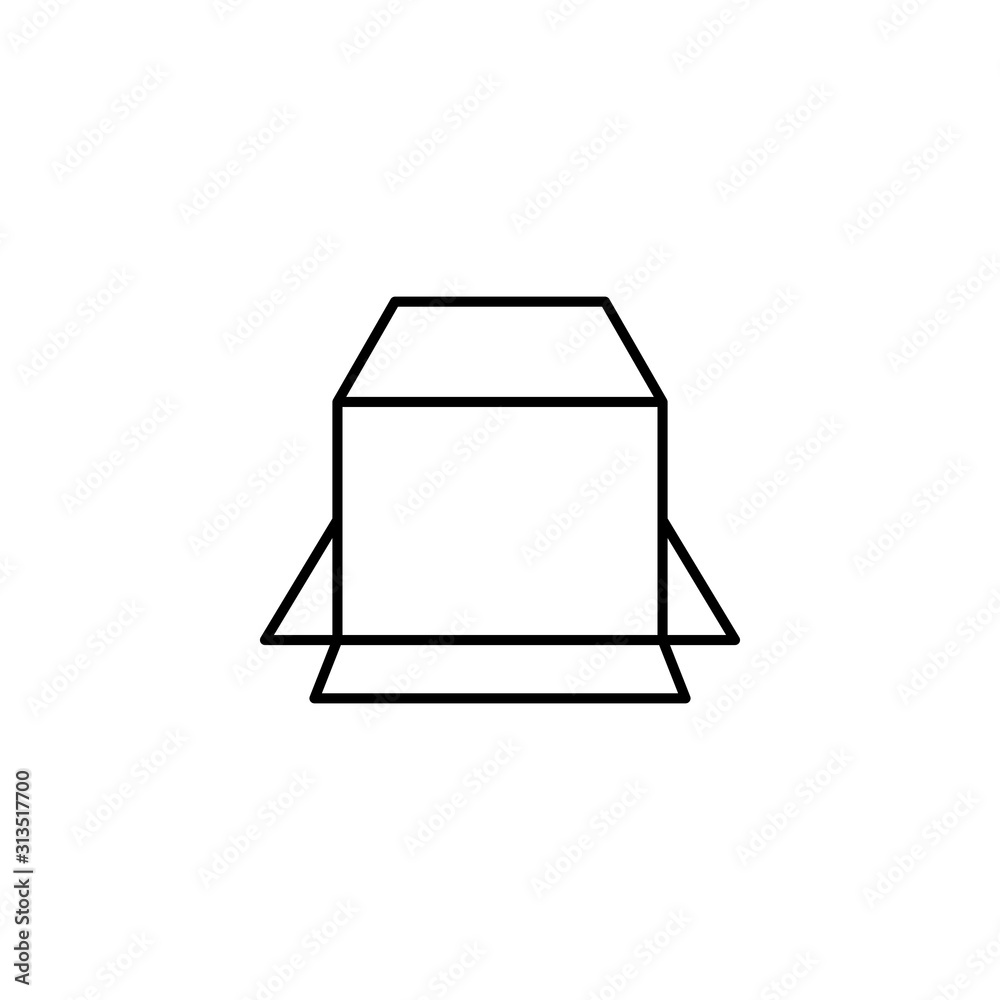 Box opened icon. Simple line, outline vector of packaging icons for ui and ux, website or mobile application Box opened icon. Simple line, outline vector of packaging icons for ui and ux, website or mobile application