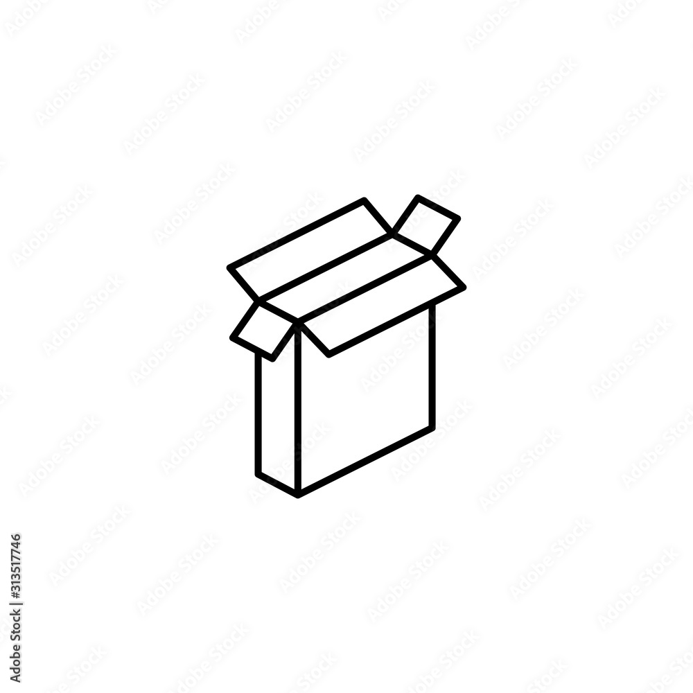 Box opened icon. Simple line, outline vector of packaging icons for ui and ux, website or mobile application Box opened icon. Simple line, outline vector of packaging icons for ui and ux, website or mobile application