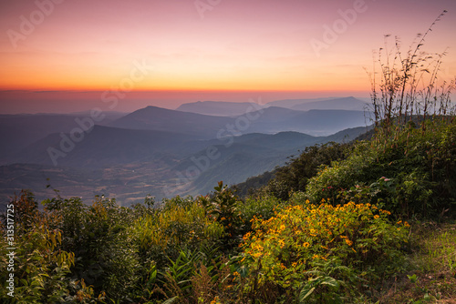 Landscape on the mountain in Phu-Ruea national park, Loei province Thailand.