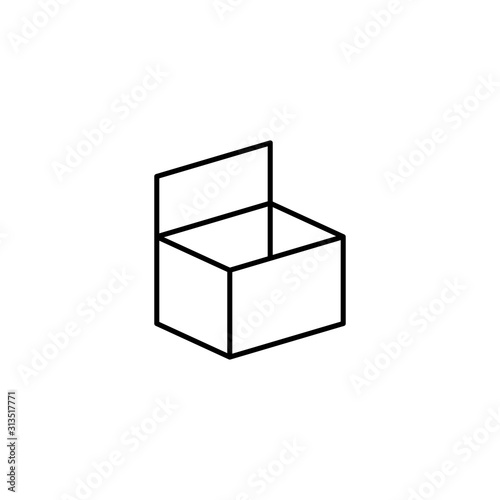 Box opened icon. Simple line, outline vector of packaging icons for ui and ux, website or mobile application