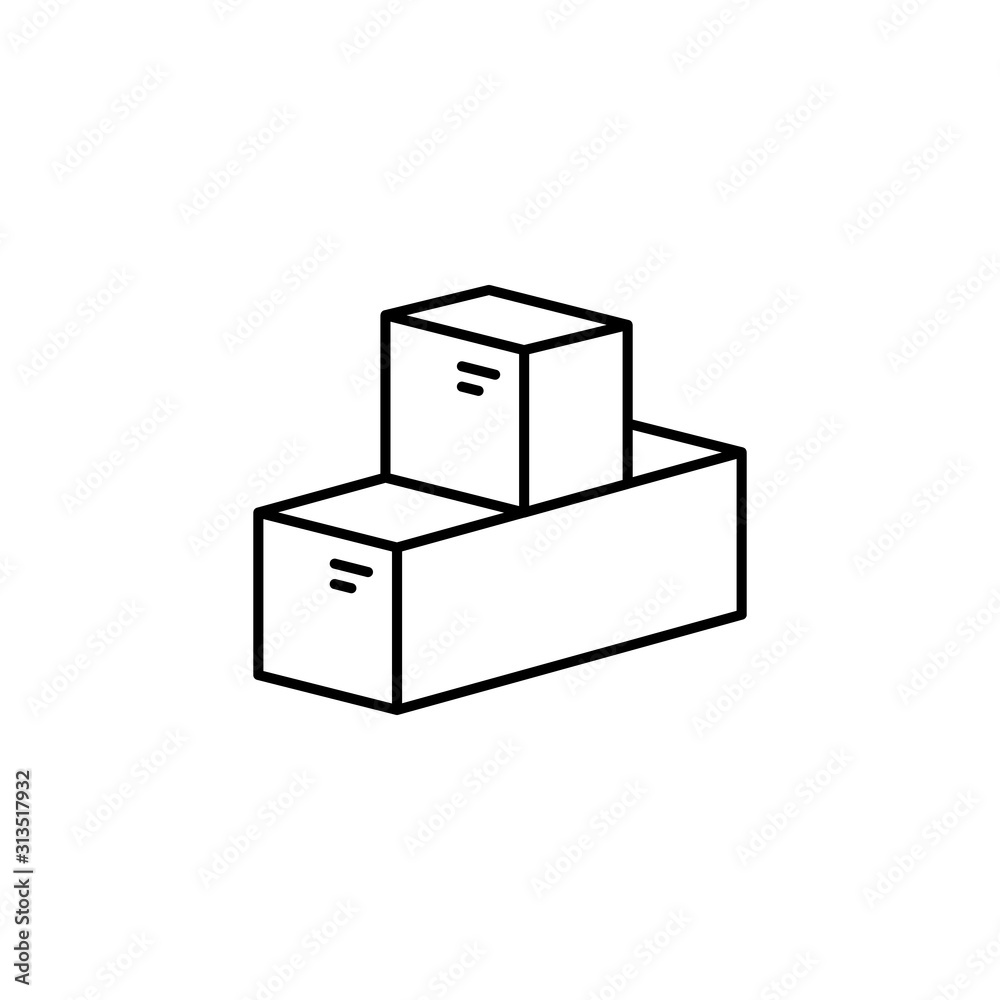 Box closed icon. Simple line, outline vector of packaging icons for ui and ux, website or mobile application Box closed icon. Simple line, outline vector of packaging icons for ui and ux, website or mobile application