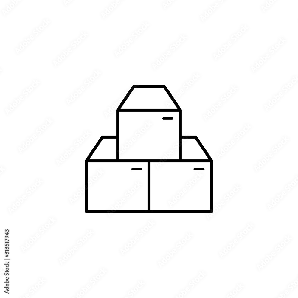 Box closed icon. Simple line, outline vector of packaging icons for ui and ux, website or mobile application Box closed icon. Simple line, outline vector of packaging icons for ui and ux, website or mobile application