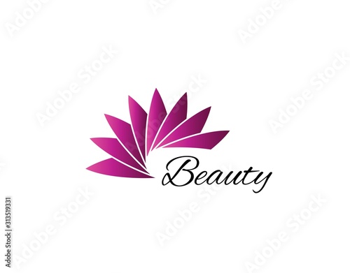 Simple and Luxury Logo of Lotus Flower with Modern Concept  Isolated on White Background. Suitable for Symbol of Massage  Spa  Cosmetics  Hotel  or Jewelry. Vector Illustration.