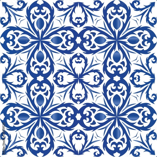 Antique azulejo tiles patchwork.