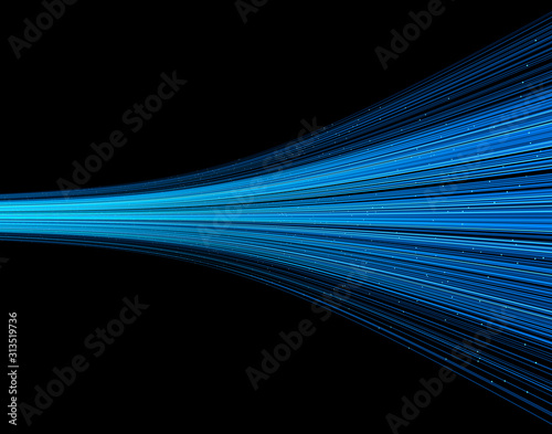 Obraz na plátně 3D rendered fiber-like particle lines with depth