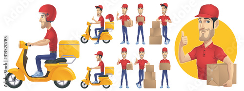Delivery Courier Man Character Set