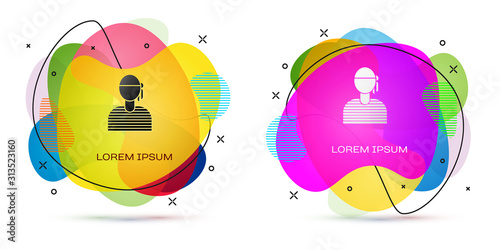 Color Sailor captain icon isolated on white background. Abstract banner with liquid shapes. Vector Illustration