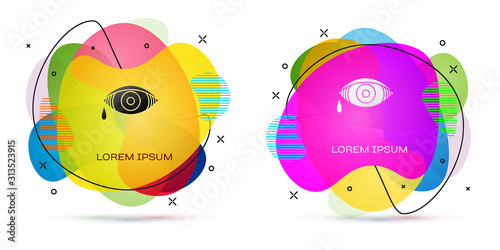 Color Reddish eye due to viral, bacterial or allergic conjunctivitis icon isolated on white background. Abstract banner with liquid shapes. Vector Illustration