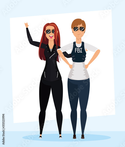 young women fbi agent and rude girl