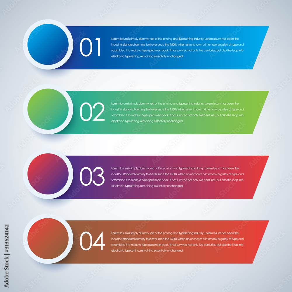Info-Graphics Template Design with 4 steps Info-Graphics Template Design with 4 steps