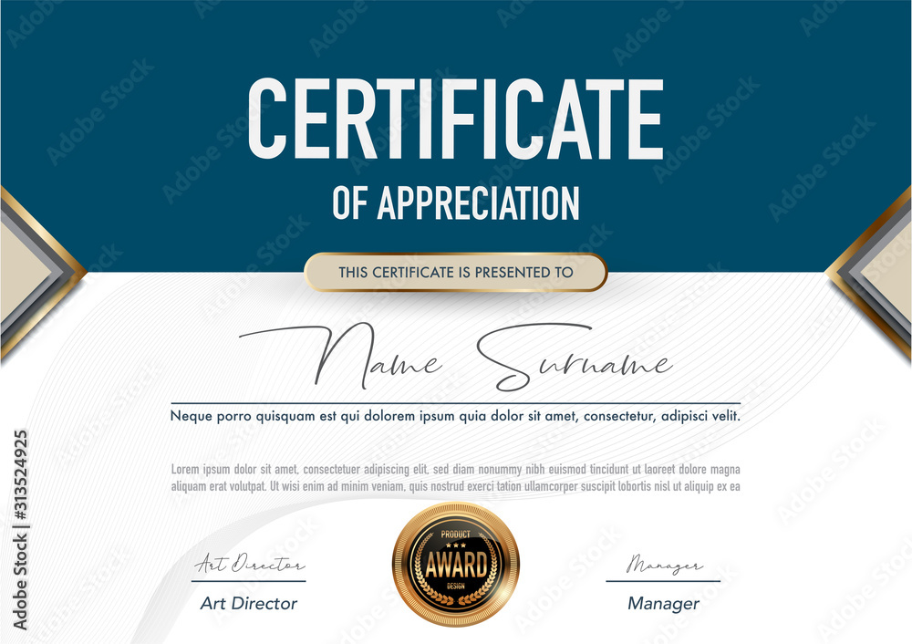 Obraz premium Certificate template luxury and diploma style,vector illustration.