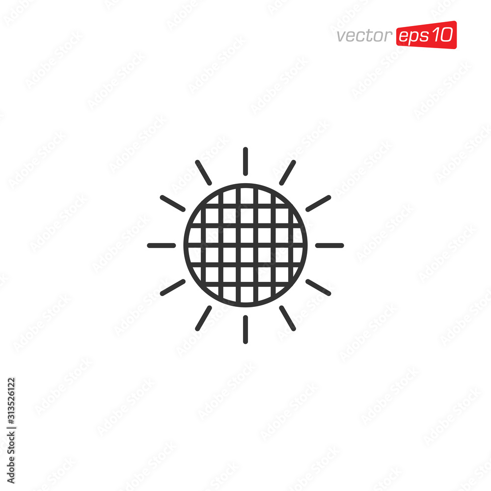 Solar Cell Icon Logo Design Illustration