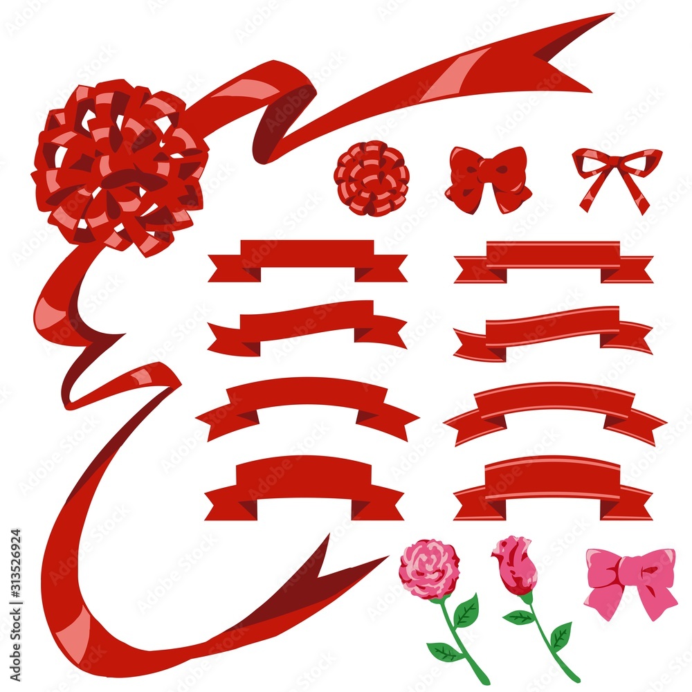 バレンタインやプレゼントに使えるリボンのイラスト Stock Vector Adobe Stock