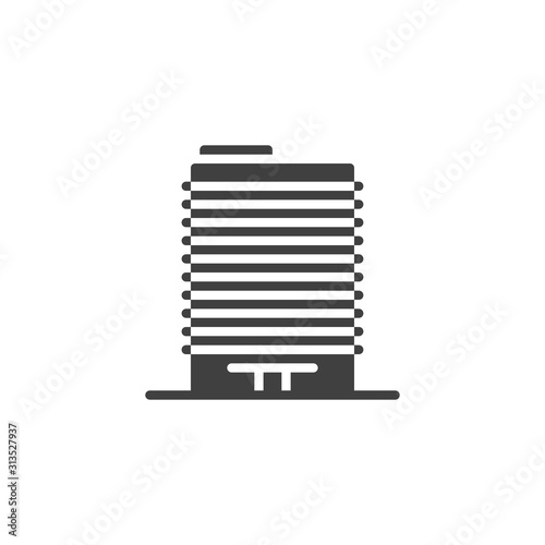 Office building vector icon. filled flat sign for mobile concept and web design. City house buildings glyph icon. Symbol, logo illustration. Vector graphics