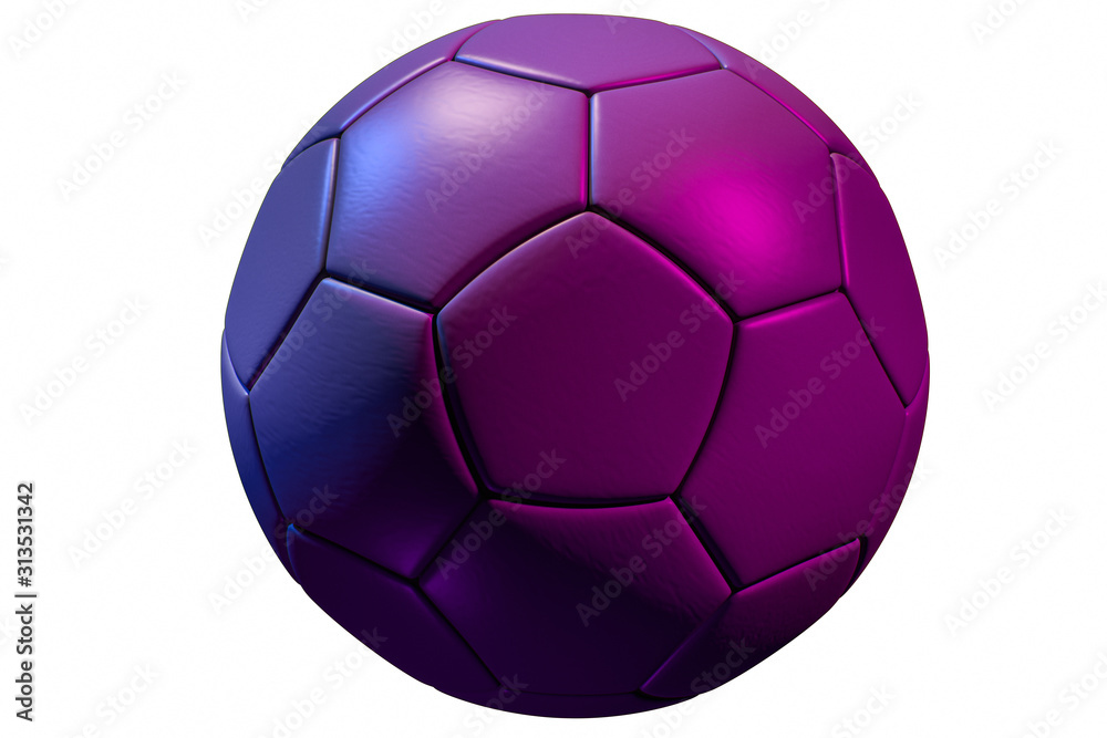Fototapeta premium color lighting soccer ball isolated on white background.