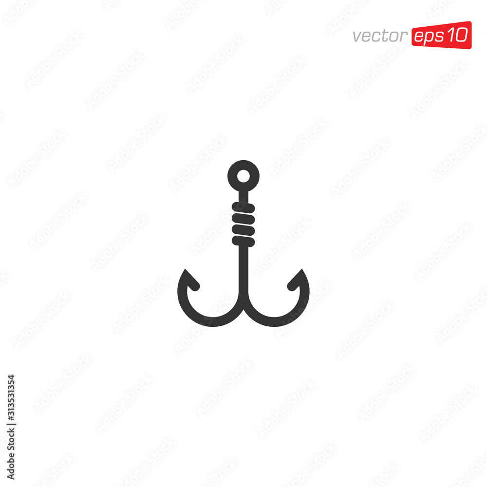 Fishing Hook Icon Logo Design Fishing Hook Icon Logo Design