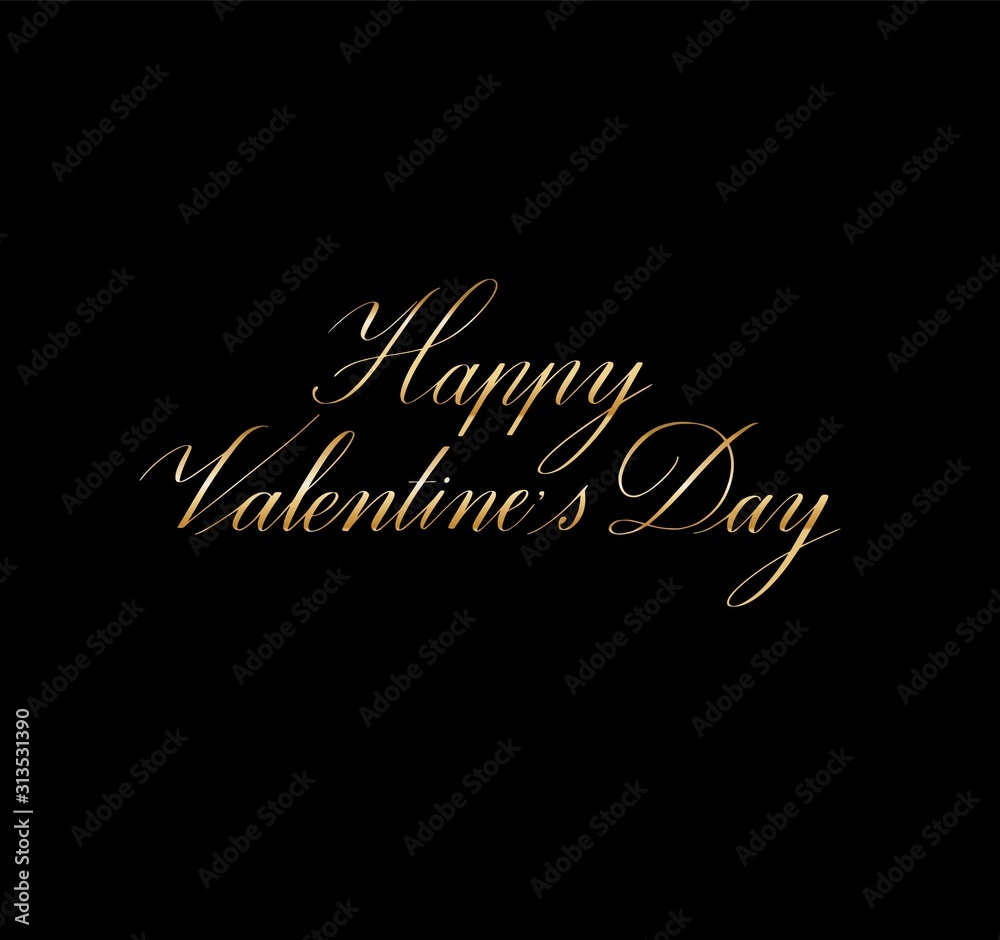 Happy Valentine Day vector calligraphy card design