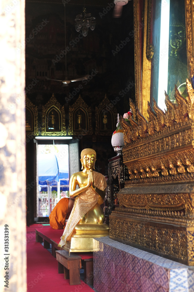 Golden Buddha image in a church