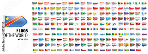 National flags of the countries. Vector illustration on white background