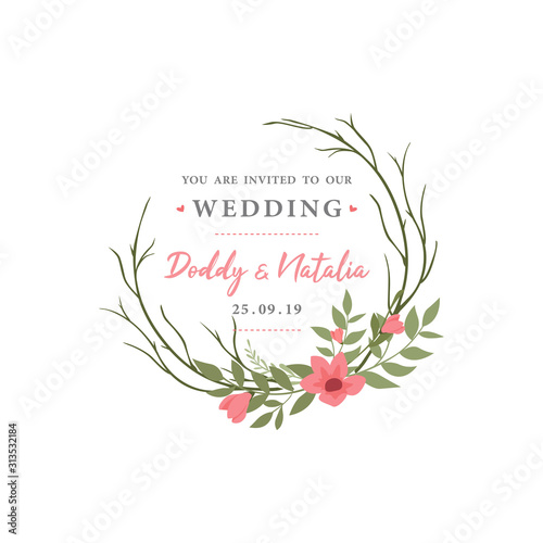 Wedding Invitation Design Inspiration, Wedding Invitation Ideas, Simple, Vintage Vector Design Template © Sani