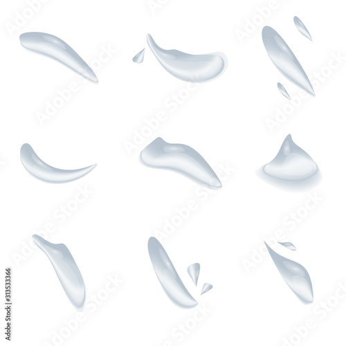 A waterdrops vector isolated on white background, Glass bubble drop condensation surface, element design clean crystal drop splash ep18