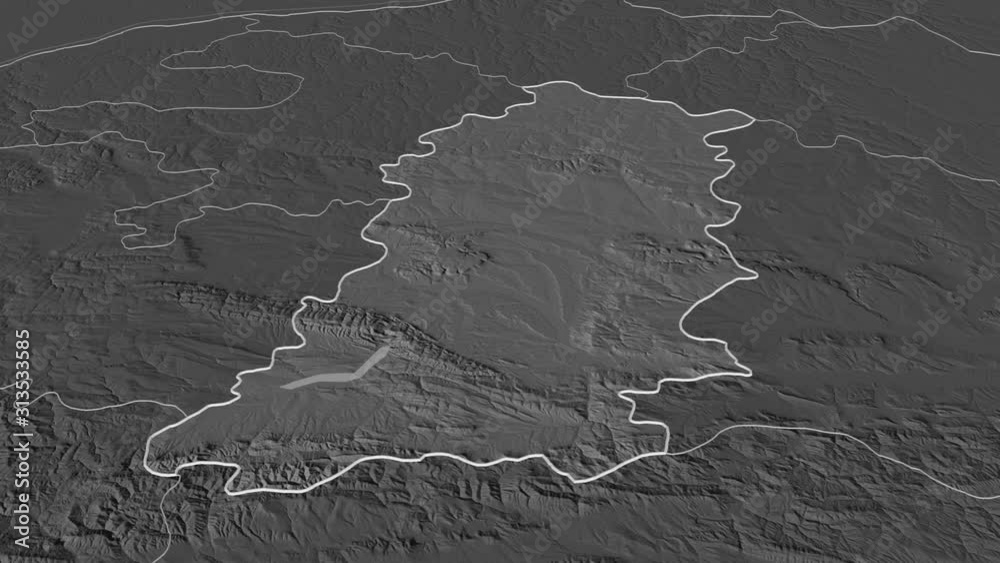 Shumen, province with its capital, zoomed and extruded on the bilevel map of Bulgaria in the conformal Stereographic projection. Animation 3D Shumen, province with its capital, zoomed and extruded on the bilevel map of Bulgaria in the conformal Stereographic projection. Animation 3D