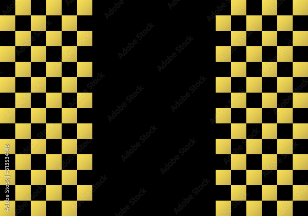 背景 市松模様 和柄 祝い 式 華やか 素材 テクスチャー イベント 金 黒 Stock Illustration Adobe Stock
