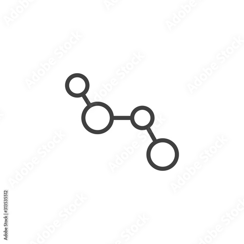 Molecular geometry structure line icon. linear style sign for mobile concept and web design. chemical compound outline vector icon. Symbol  logo illustration. Vector graphics
