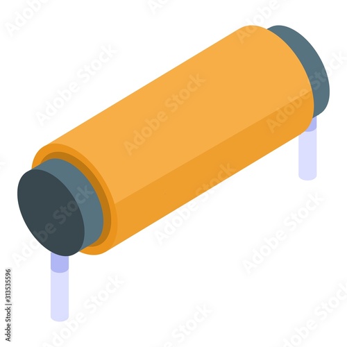 Magnetic coil icon. Isometric of magnetic coil vector icon for web design isolated on white background