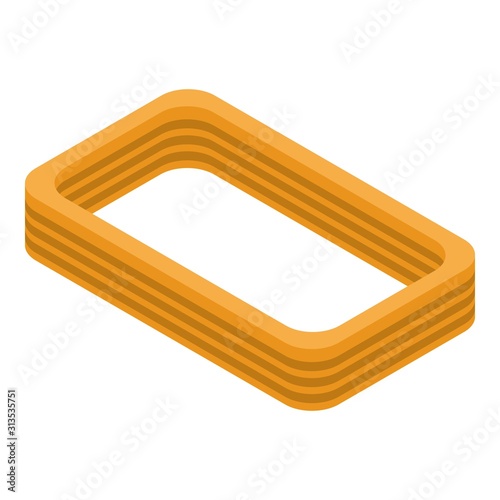 Cord coil icon. Isometric of cord coil vector icon for web design isolated on white background