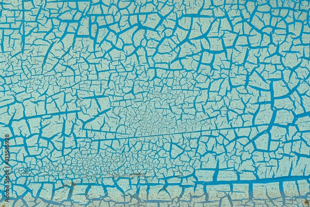 Naklejka premium Close-up, the surface texture of the truck's metal panel is full of rust and crack