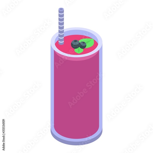 Mix berry smoothie icon. Isometric of mix berry smoothie vector icon for web design isolated on white background