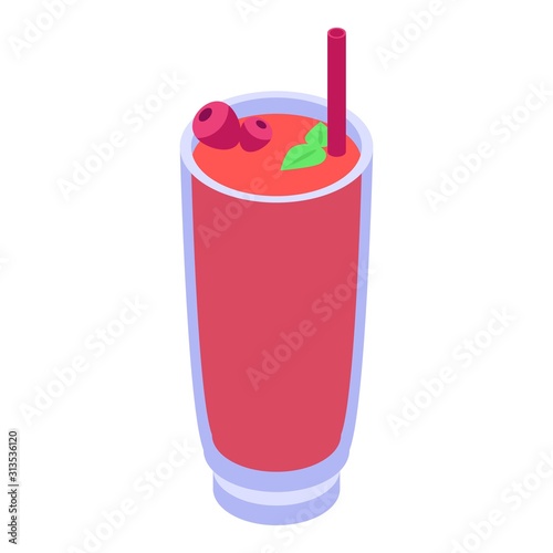 Red smoothie icon. Isometric of red smoothie vector icon for web design isolated on white background