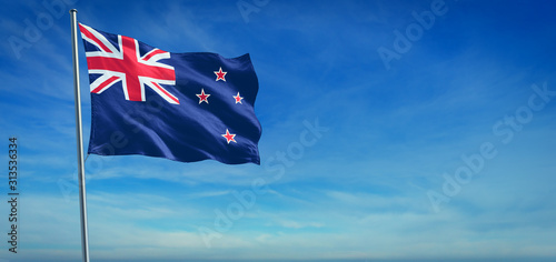 The National flag of New Zealand photo
