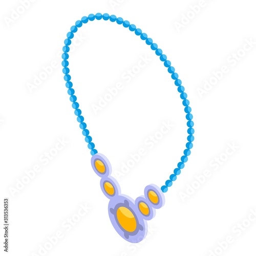 Necklace icon. Isometric of necklace vector icon for web design isolated on white background