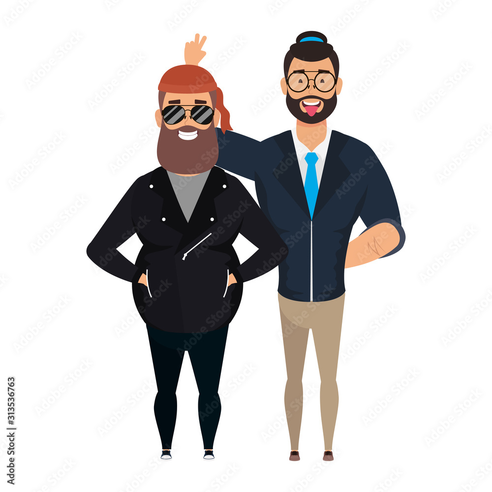 motorcyclist man with beard and businessman motorcyclist man with beard and businessman