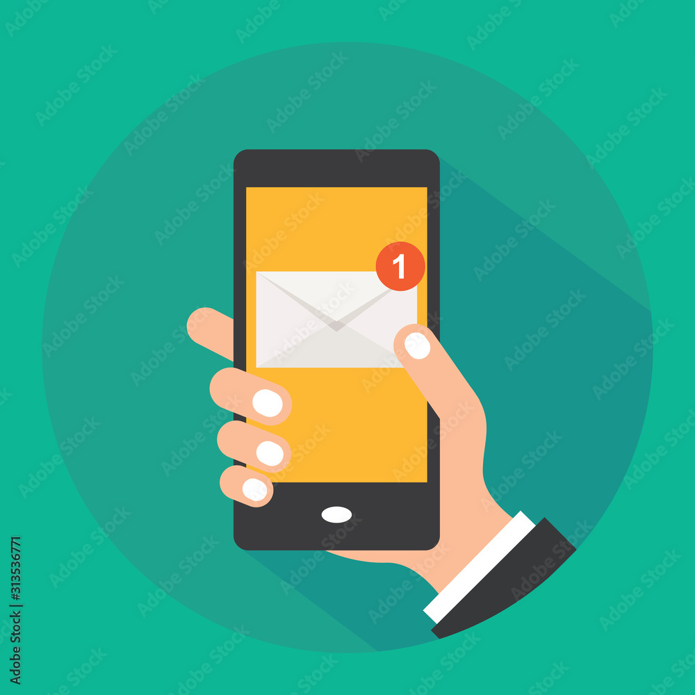 Smartphone with a e-mail marketing - Illustration Smartphone with a e-mail marketing - Illustration