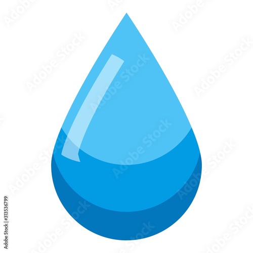 Water drop icon. Isometric of water drop vector icon for web design isolated on white background