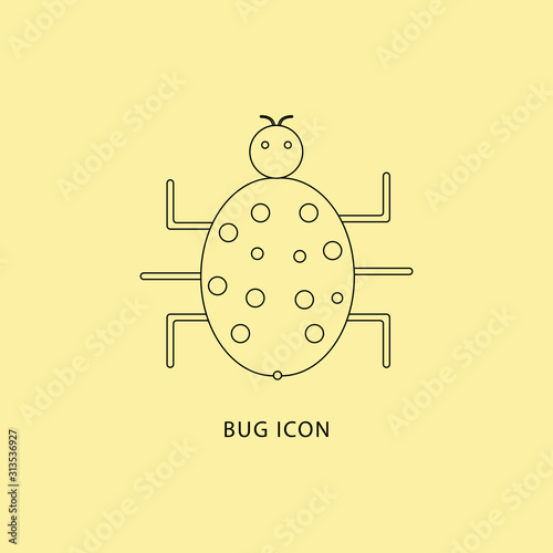 Searching for bugs outline Icon - Illustration 01