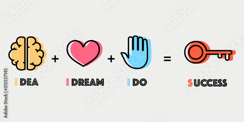 Key of success concept icons